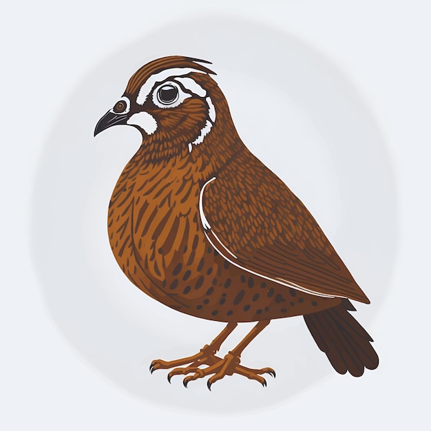 Vectorillustratie van schattige kwartel vogel hoofd pictogram