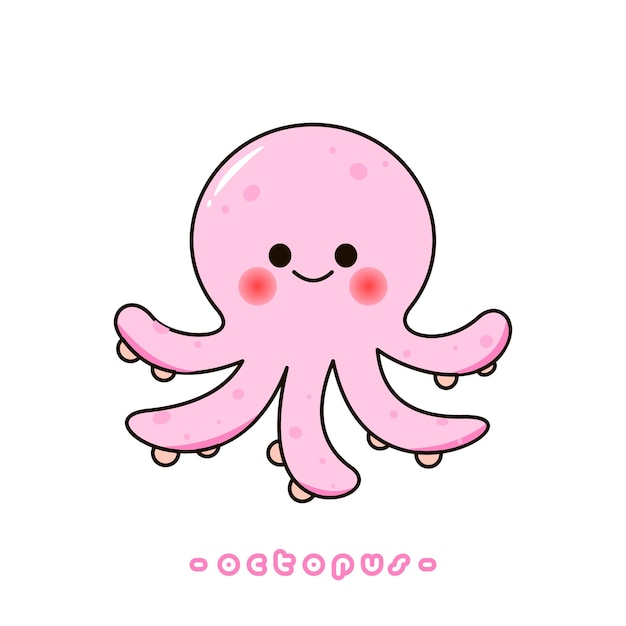 Vectorillustratie van schattige octopus cartoon zwaaien geïsoleerd op witte achtergrond