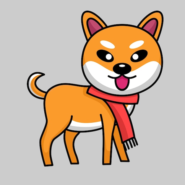 Vectorillustratie van schattige shiba hond dierlijke premie