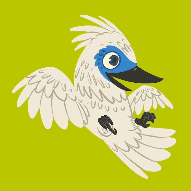 Vectorillustratie van schattige witte balinese spreeuwvogel, bali national bird