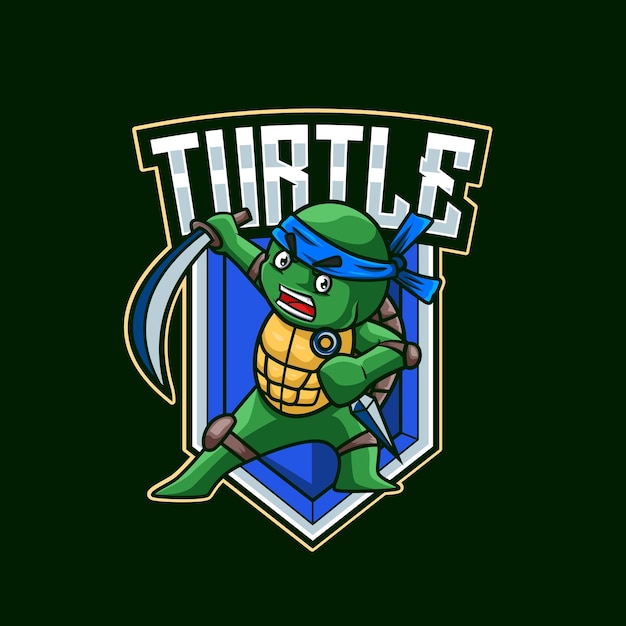 vectorillustratie van schildpad mascotte logo