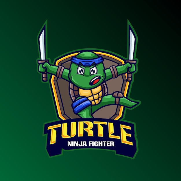 vectorillustratie van schildpad mascotte logo