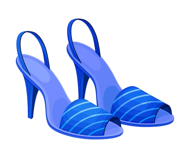 Vectorillustratie van schoenen met open hielen of peeptoes met latches