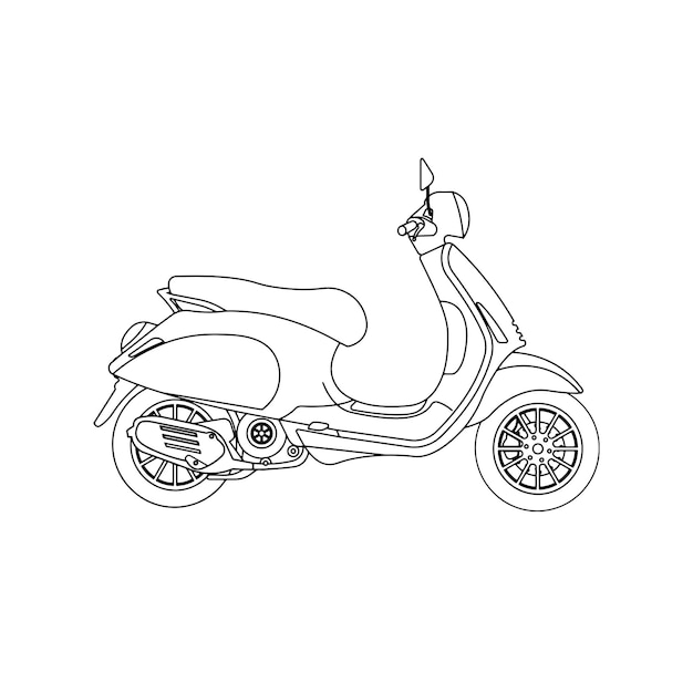 Vectorillustratie van scooter overzichtsschets