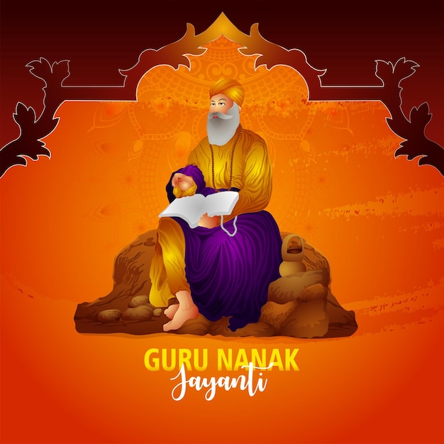 Vectorillustratie van sikh festival happy gurpurab background