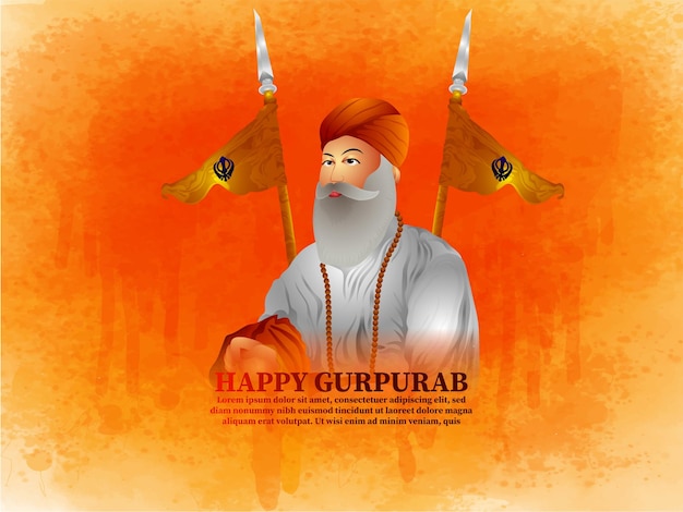 Vectorillustratie van sikh festival happy gurpurab background