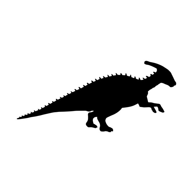 vectorillustratie van silhouet van prehistorisch wezen parasaurolophus geïsoleerd op wit