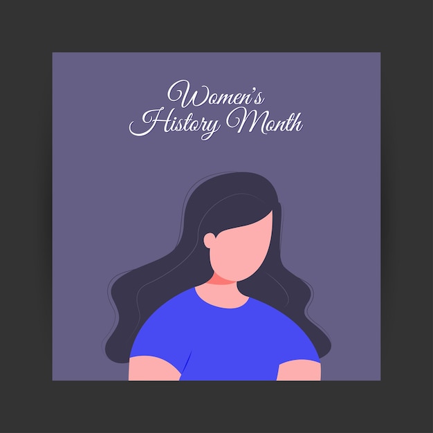 Vectorillustratie van sjabloon voor spandoek Women's History Month