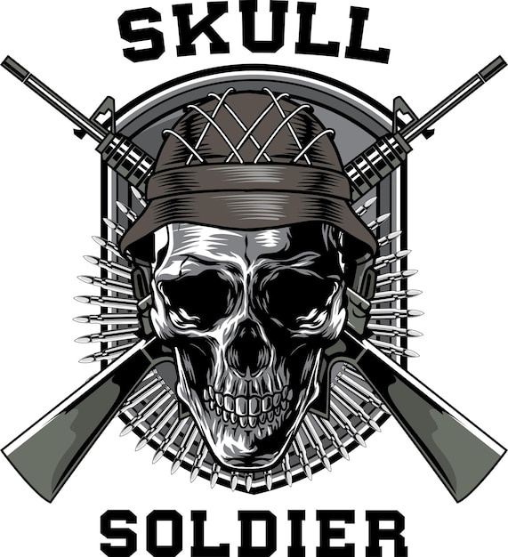 Vectorillustratie van Skull leger badge