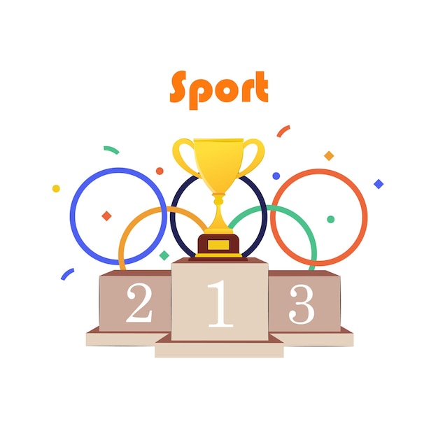 Vector vectorillustratie van sport het concept van de olympische spelen banner overwinning