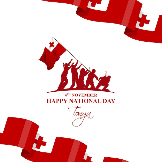 Vectorillustratie van Tonga National Day sociale media-feedsjabloon