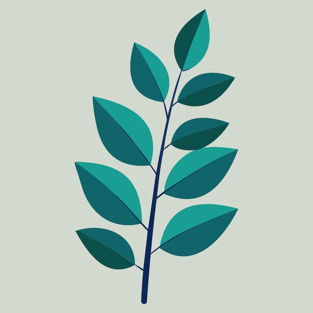Vectorillustratie van tropische eucalyptusbladeren voor het logo van de groene plant