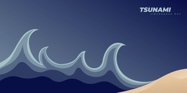 Vectorillustratie van Tsunami-ontwerp voor Wereld Tsunami Awareness Day-achtergrondsjabloon