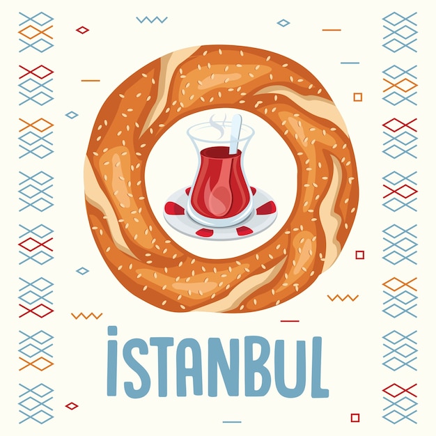 Vectorillustratie van Turks Ongezuurd broodje