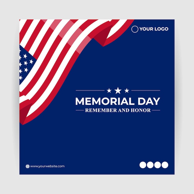 Vector vectorillustratie van us memorial day social media story feed mockup-sjabloon