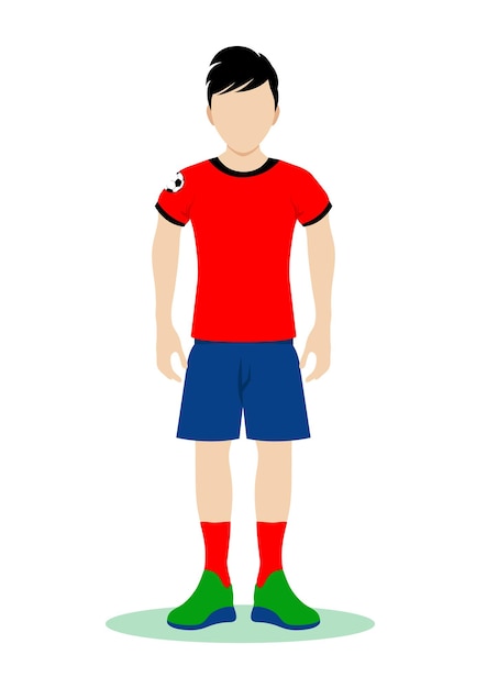 Vectorillustratie van voetballer geïsoleerd op een witte achtergrond