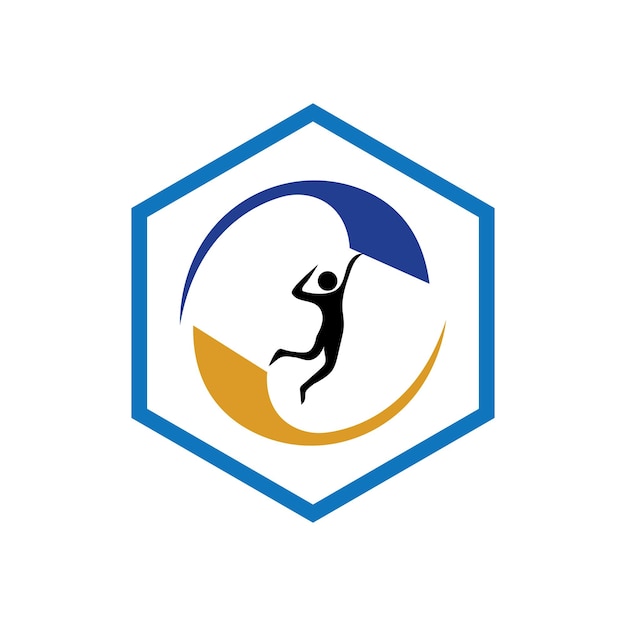 vectorillustratie van volleybal sport logo en symbool ontwerp