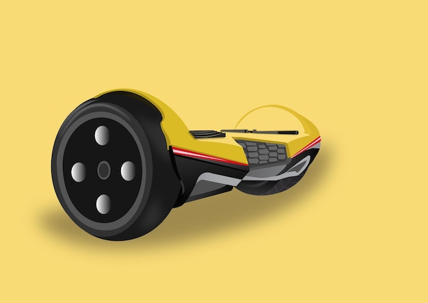 Vectorillustratie van vooraanzicht van gele kleur retro scooter