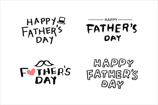 Vectorillustratie van vrolijke viering van Happy Father's Dayhand getrokken belettering zin