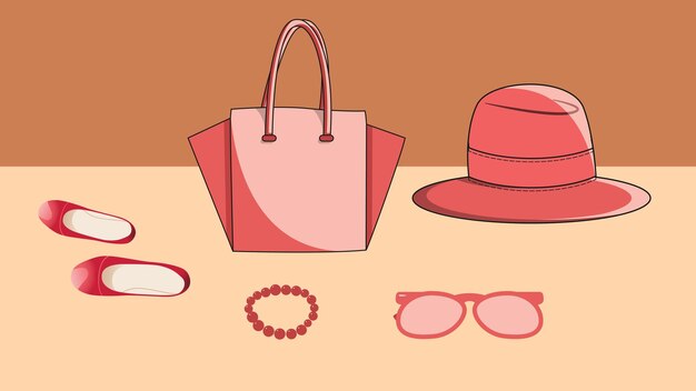 Vectorillustratie van vrouwelijke accessoires