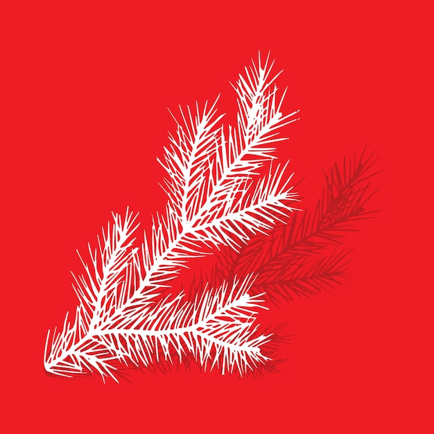 Vectorillustratie van vuren bladeren in vlakke stijl op rode background