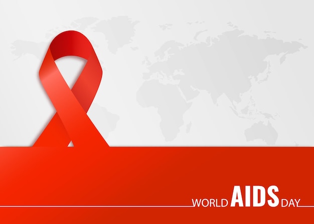 Vectorillustratie van Wereld Aids Dag Red Ribbon