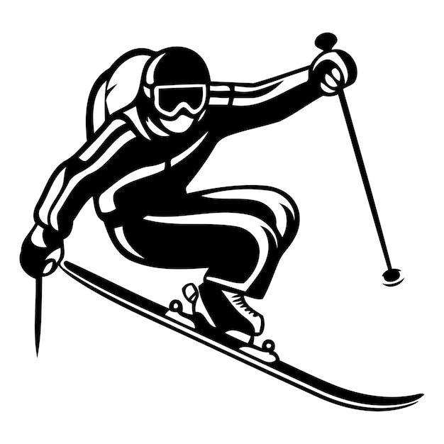 Vectorillustratie van wintersport voor skiërs