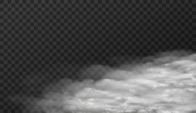 Vectorillustratie van witte rokerige wolken geïsoleerd op transparante background