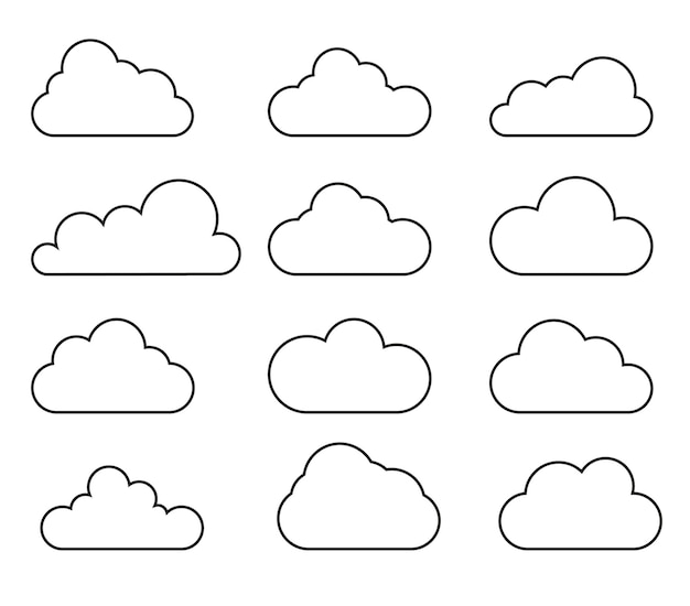 Vectorillustratie van wolken collectie eps