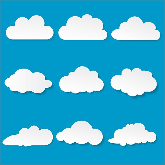 Vector vectorillustratie van wolken collectie