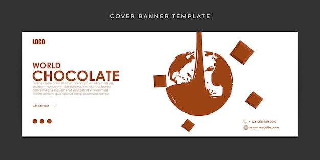 Vectorillustratie van World Chocolate Day Facebook cover banner mockup Template