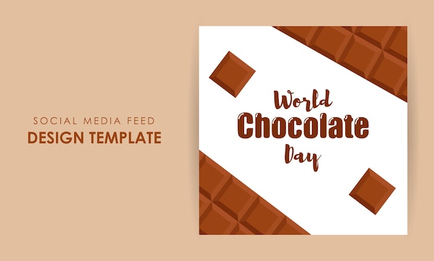 Vectorillustratie van world chocolate day social media story feed mockup template