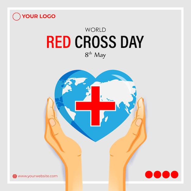 Vectorillustratie van World Red Cross Day social media story feed mockup template