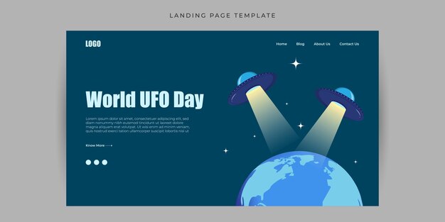 Vectorillustratie van World UFO Day Website landing page banner mockup Template