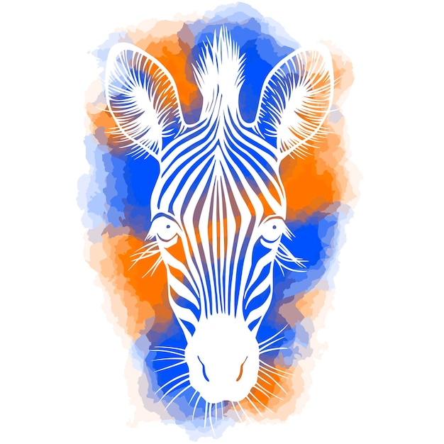 Vectorillustratie van zebra portret geïsoleerd op een witte achtergrond