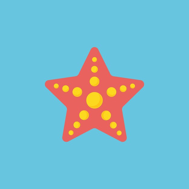 Vectorillustratie van zeesterren icoon zee onderwater bewoner leven onder water