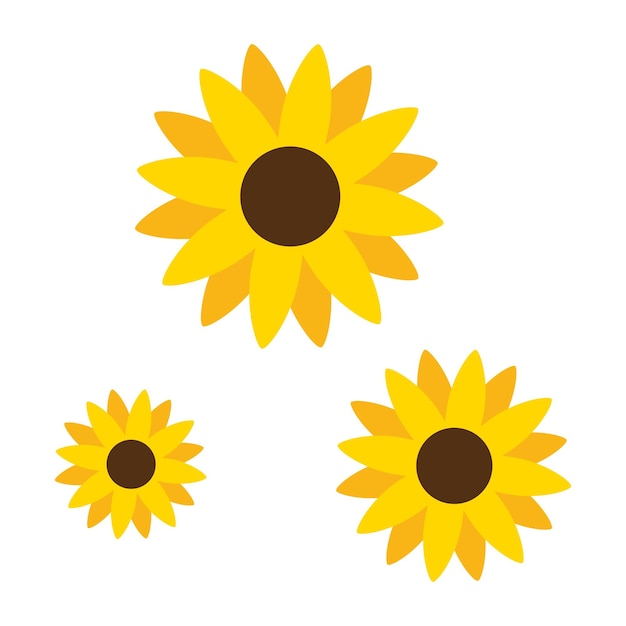 Vectorillustratie van zonnebloemen. gele bloemblaadjes. symbool van oekraïne