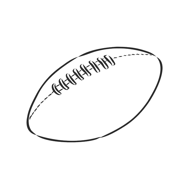 Vectorillustratie van zwart witte rugbybal. rugbybal, vectorillustratie