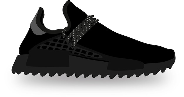 Vectorillustratie van zwarte Sneakers schoenen