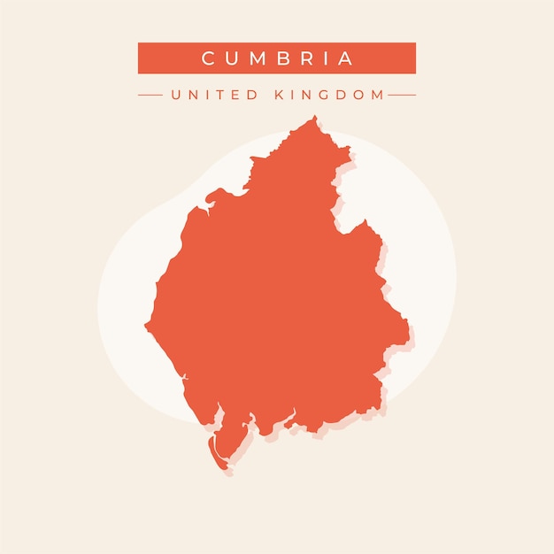 Vectorillustratie vector van de kaart van Cumbria Verenigd Koninkrijk