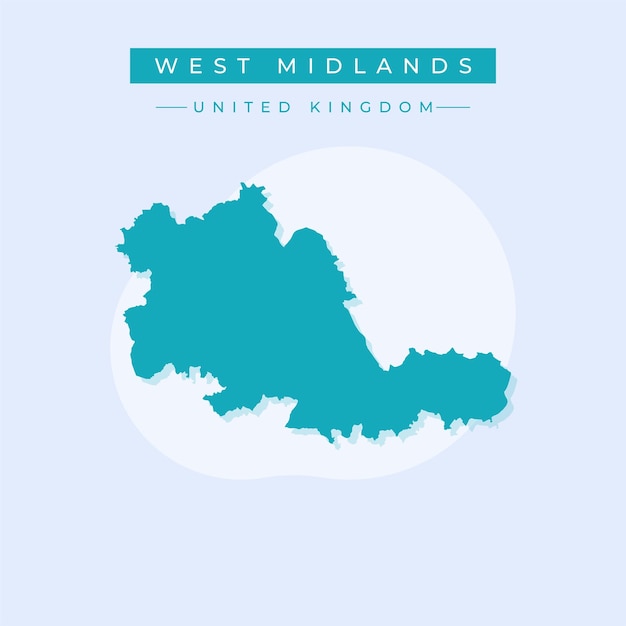 Vectorillustratie vector van de kaart van West Midlands Verenigd Koninkrijk