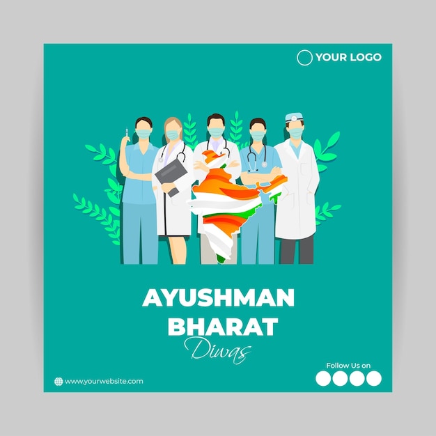 Vectorillustratie voor Ayushman Bharat Diwas betekent Blessed India Day