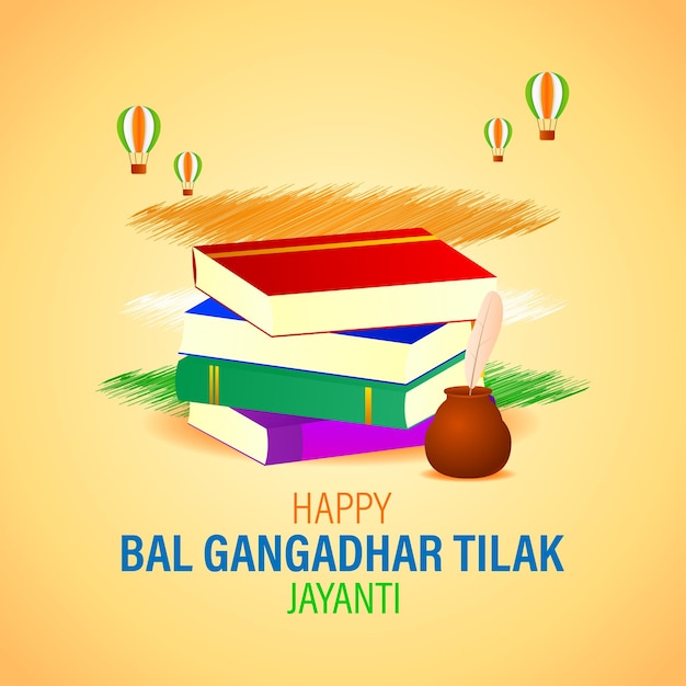 Vectorillustratie voor Bal Gangadhar Tilak Jayanti