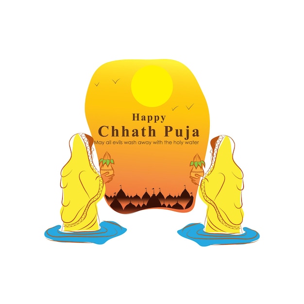 Vectorillustratie voor Chhath Puja-begroeting