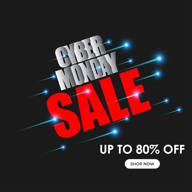 Vectorillustratie voor cyber maandag aanbieding verkoop banner poster flyer kaart