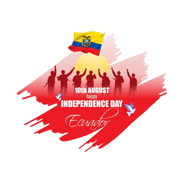 Vectorillustratie voor de banner van de onafhankelijkheidsdag van Ecuador