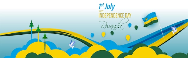 Vectorillustratie voor de banner van de Onafhankelijkheidsdag van Rwanda