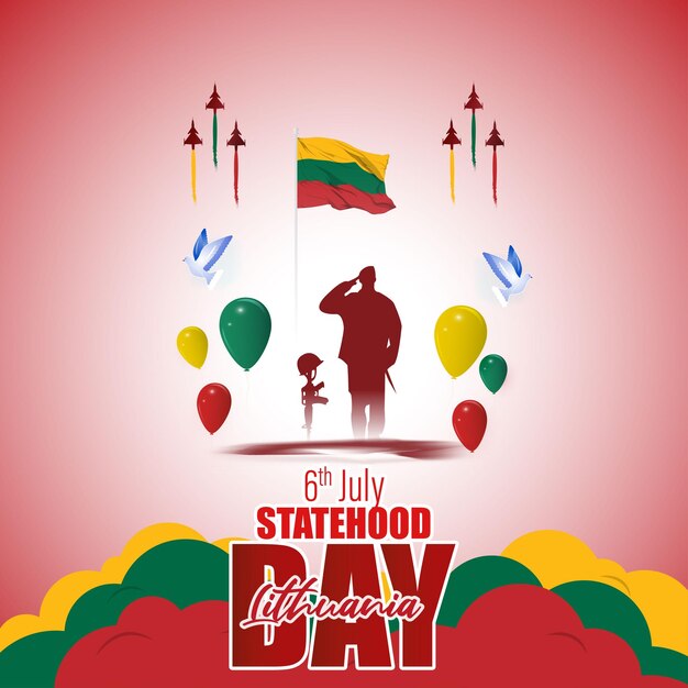 Vectorillustratie voor de banner van Litouwen Statehood Day