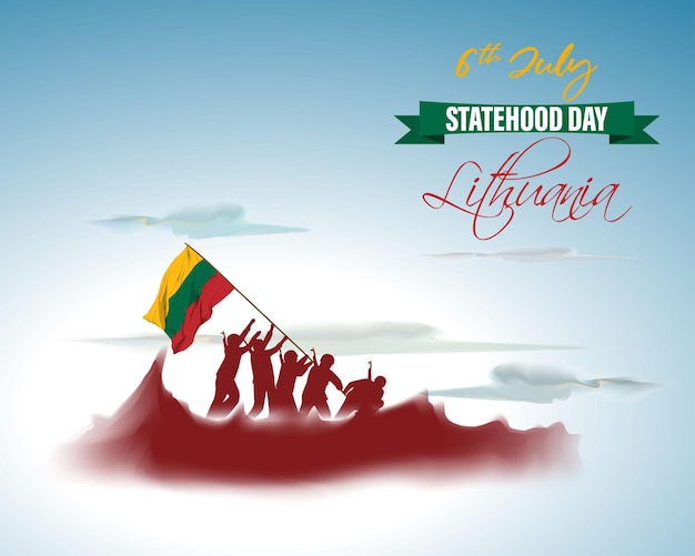 Vectorillustratie voor de banner van Litouwen Statehood Day