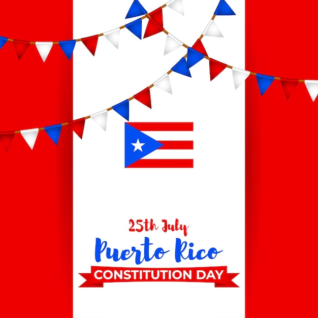 Vectorillustratie voor de dag van de grondwet van Puerto Rico